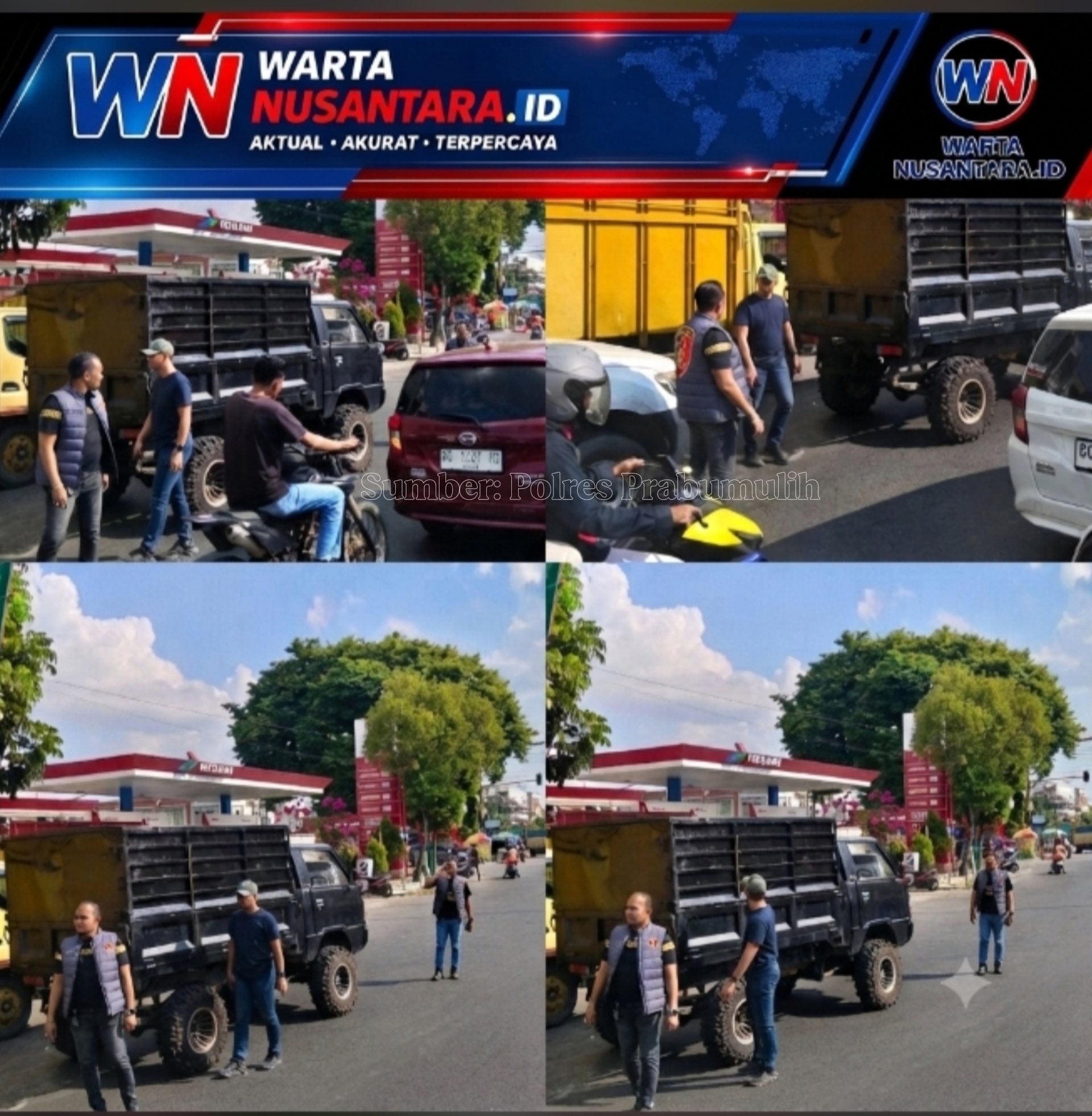Polres Prabumulih Menindak lanjuti Antrian Di SPBU Yang Menyebabkan Kemacetan Panjang