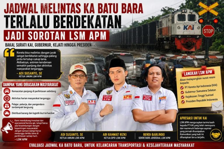 Jadwal Melintas K.A Batu Bara Terlalu Berdekatan Sehingga Menjadi Sorotan Masyarakat Dan LSM APM, Bakal Surati KAI, Gubernur, Kejati hingga Presiden